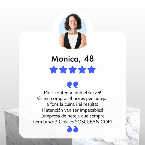 Opinió de la Monica sobre els serveis de www.sosclean.com Centrals de serveis de neteja www.sosclean.com